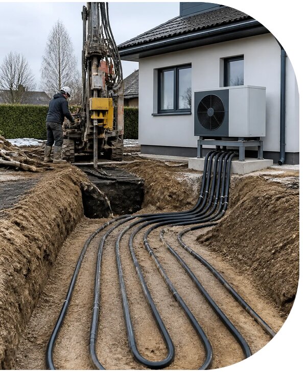 Монтаж геотермального отопления частного дома в Ессентуках